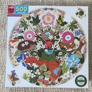 Eboo Woodland Creatures 500 piece round puzzle